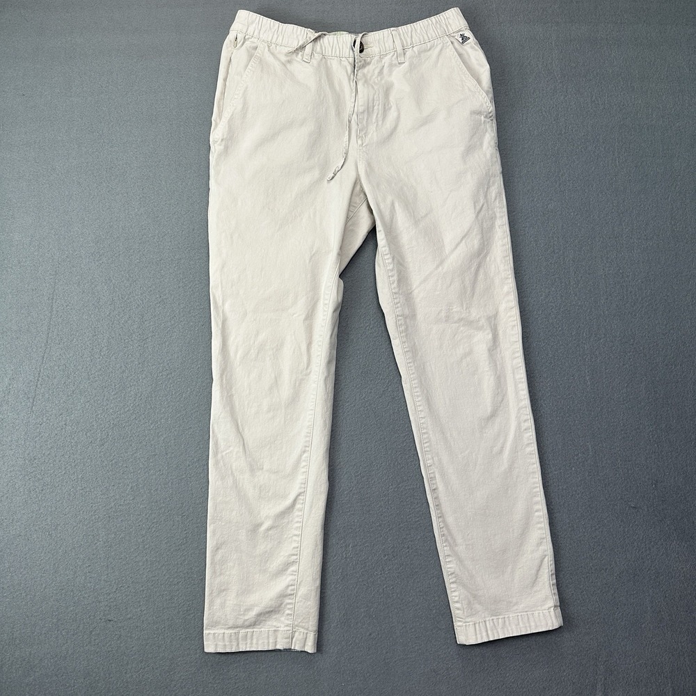 Chubbies M Men Tan Beige Drawstring Chino Pants Regular Fit Elastic Waist Casual